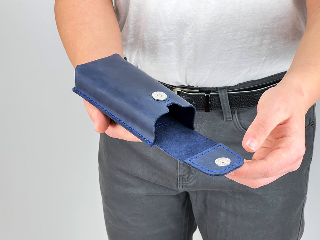 Étui à lunettes en cuir avec passant de ceinture | Pochette à lunettes de lecture faite main | Étui à lunettes de soleil gravé | Support de lunettes de taille personnalisé à fermeture magnétique